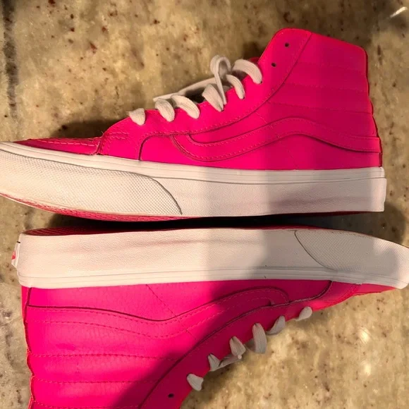 Vans Women's Neon Pink High-Top Sneakers Size 8.5 - Picture 6 of 9